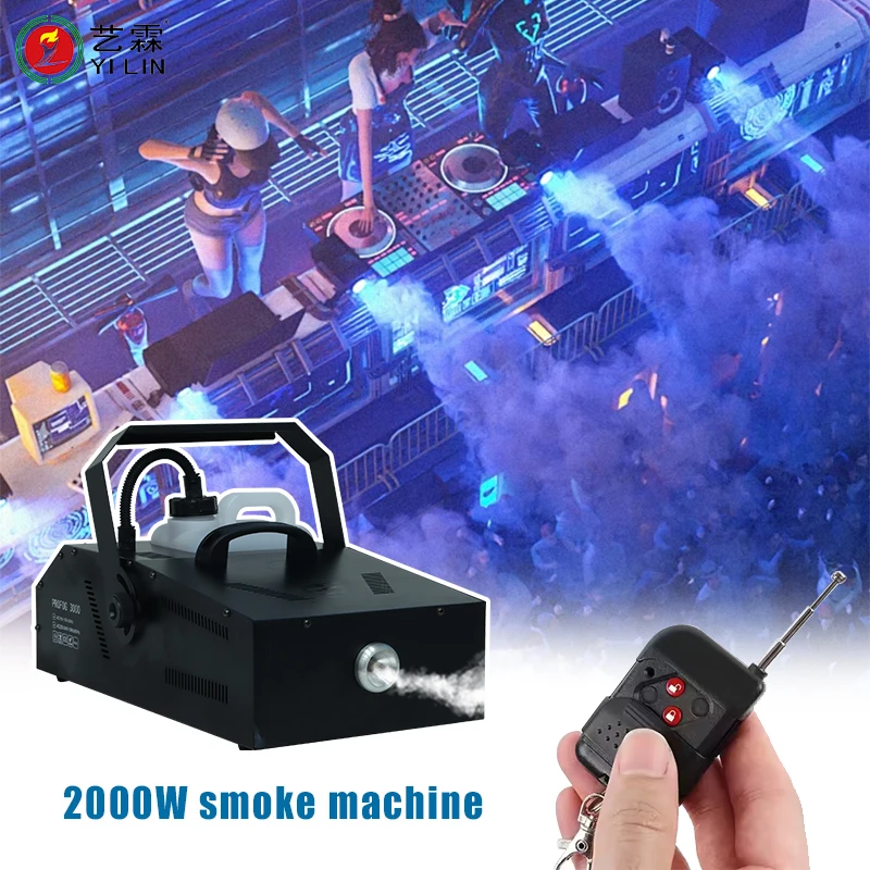 Smoke Machine for Stage Wedding Disco Party 1500W Low Lying Fog Machine Haze Water Base Dual Output Ground