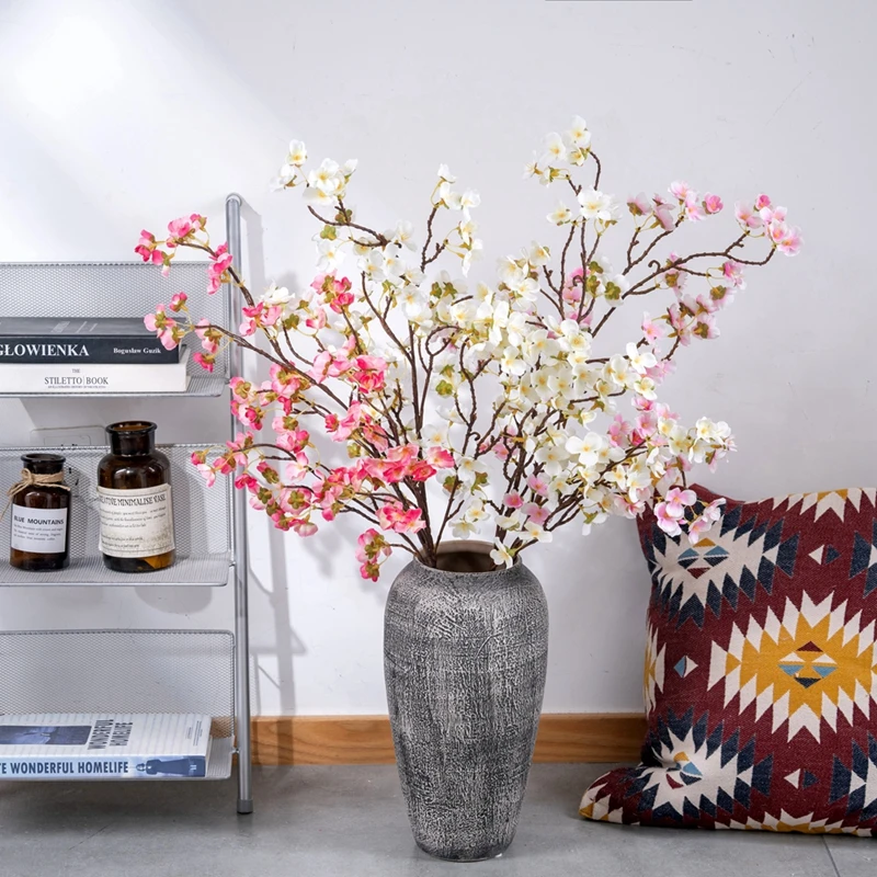 Flowers Arrangements Artificial White Cherry Blossom Branches Wedding Decor