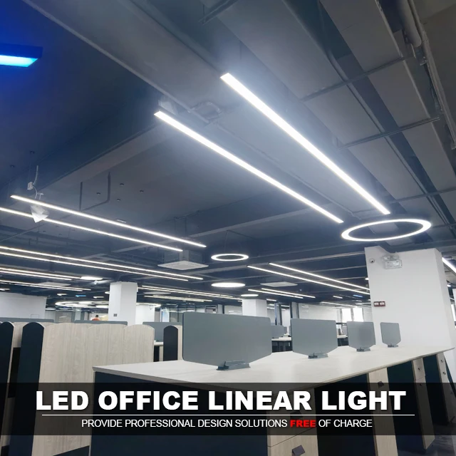 office linear led chandeliers pendant lamp 30w 1200mm 4ft linear led light housing suspended light surface mounted led linear