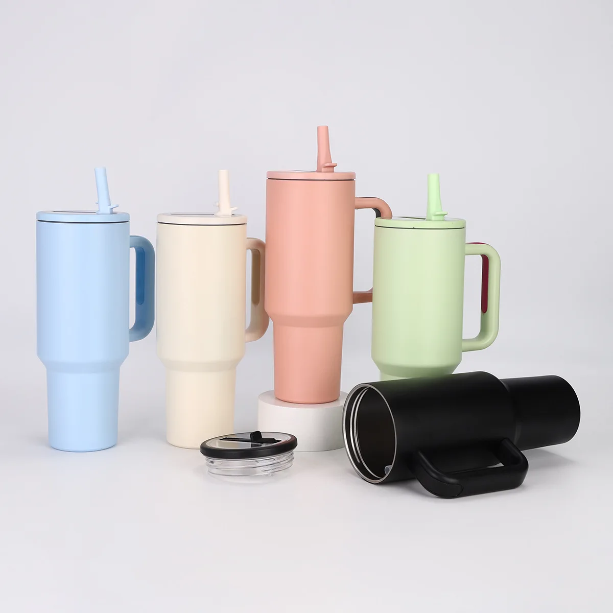 2024 Hot Sale Insulated Vacuum Customize Colorful Double Wall Water Bottle Leakproof 40oz Tumbler Cup With Straw& 2 in 1 Lid