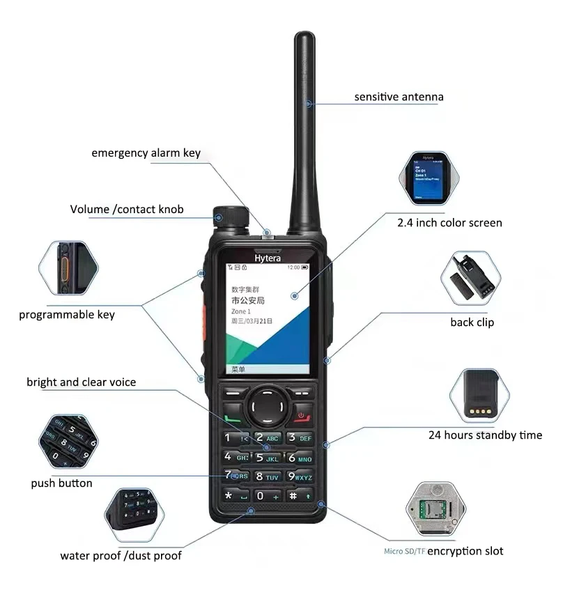 Manufacturers direct sale 2.4in HD screen AI noise reduction transceiver radio walkie talkie