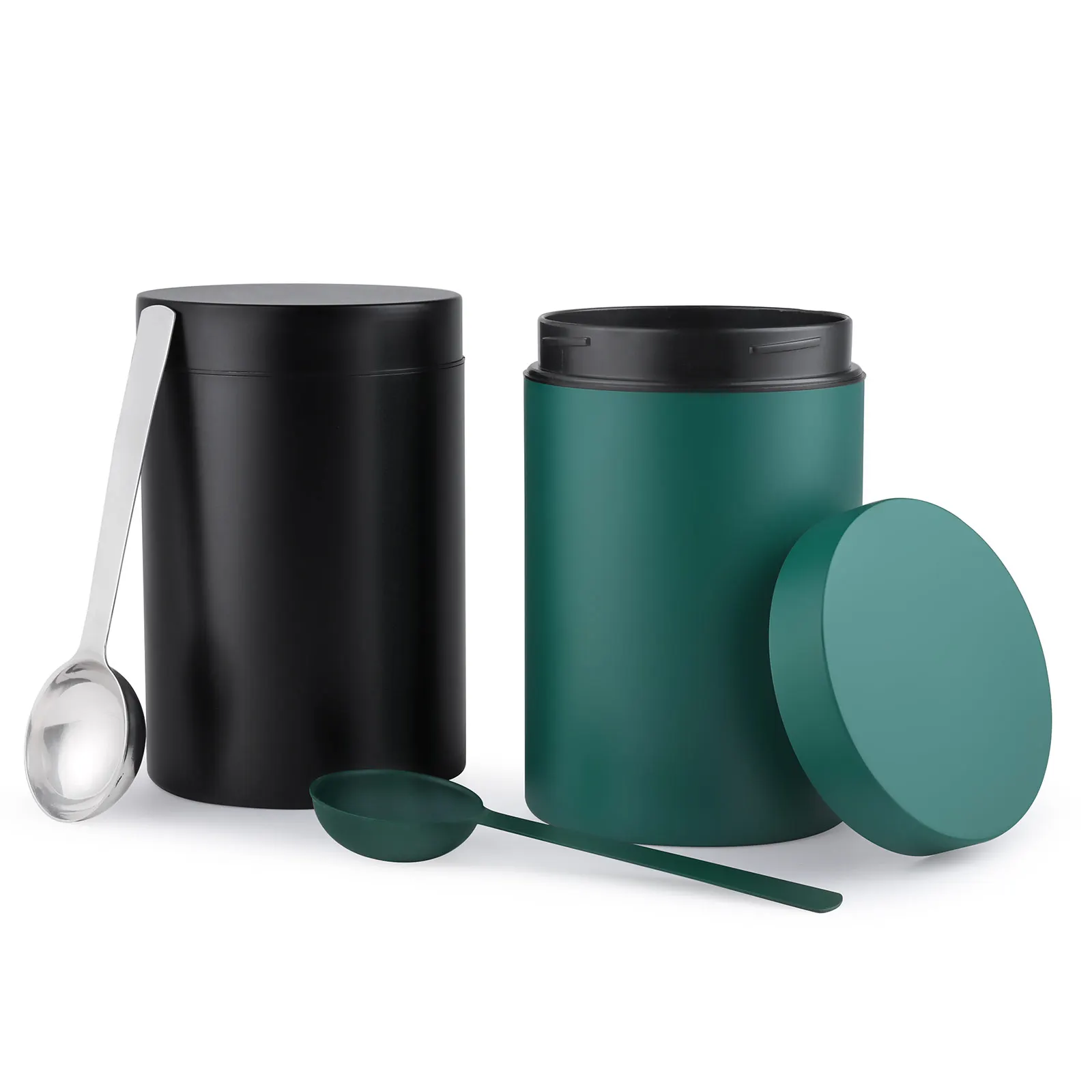 Emode Airtight Metal Tea Coffee Sugar Set Canister Set Luxury for the Kitchen Storage,Leakproof Storage Tin Cans with Screw Lids