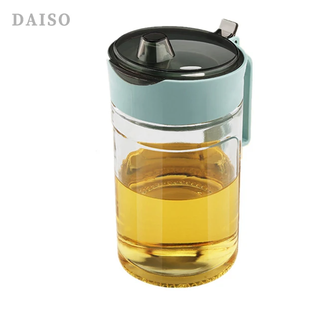 Glass Plastic Bottle Automatic Flip Pouring Wine Transparent Dust Proof Leaking Oil Pot Kitchen Castor Cooking Condiment Bottles
