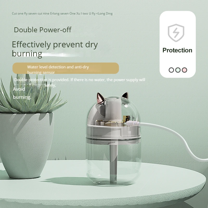 christmas Best Gift Mini Pet cat Air Humidifier With Led Night Light Usb Ultrasonic Humidifier Bedroom office Humidifier