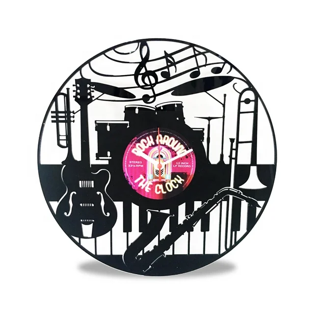 black acrylic vinyl clock