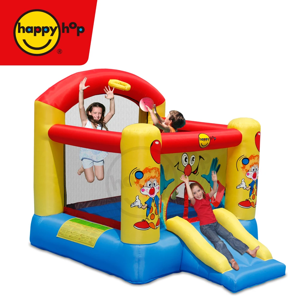 Swiftech happyhop 9304Y-Clown Slide and Hoop Bouncer,bouncy castle for kids,castle bouncer with slide