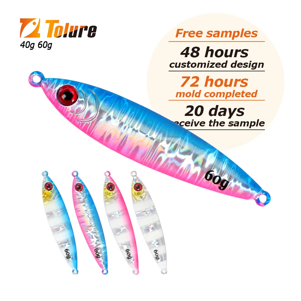 Tolure 40g 60g tungsten steel Blade Shotel slow pitch Jigging Lure Saltwater Fishing artificial Bait Metal Jigs lure