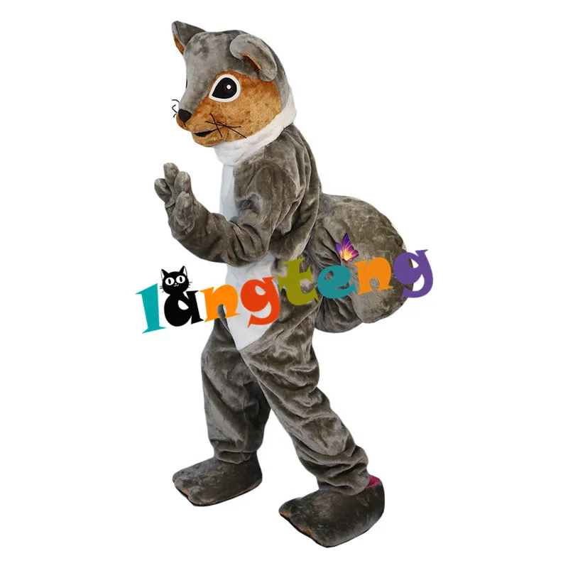896 Cartoon Halloween Cosplay Party Christmas  Carnival Apparel Grey Squirrel Mascot Costumes