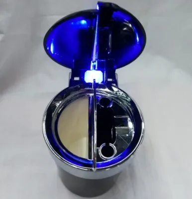 Smokeproof Car Ashtray with LED Lid (Half Open) Windproof Flip Lid Cigar ashtray