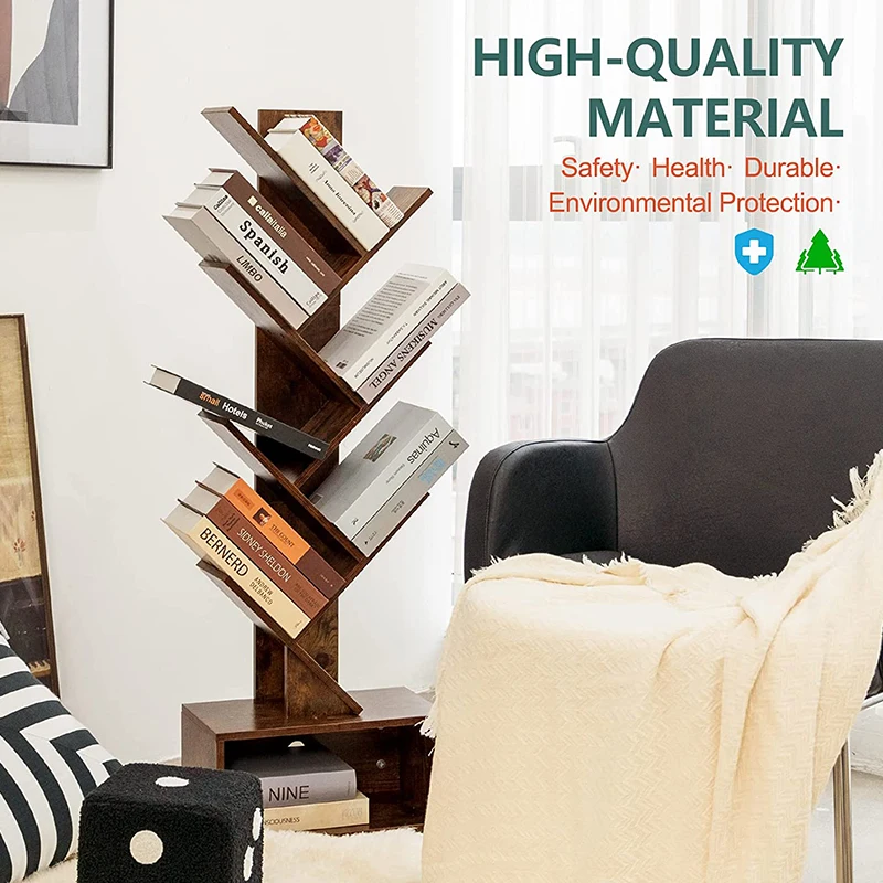 Modern office luxury study room library vertical industrial models display wooden wood mdf book rack bookshelf