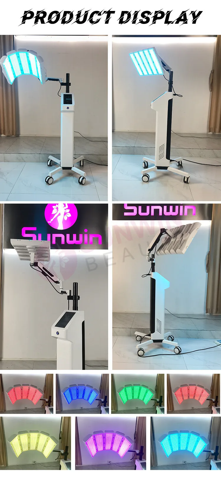 2024 Full Body Care Led Pdt Light Therapy Anti-Aging Red Light Therapy 7 Colors Facial Pdt Led Photon Light Therapy Machine