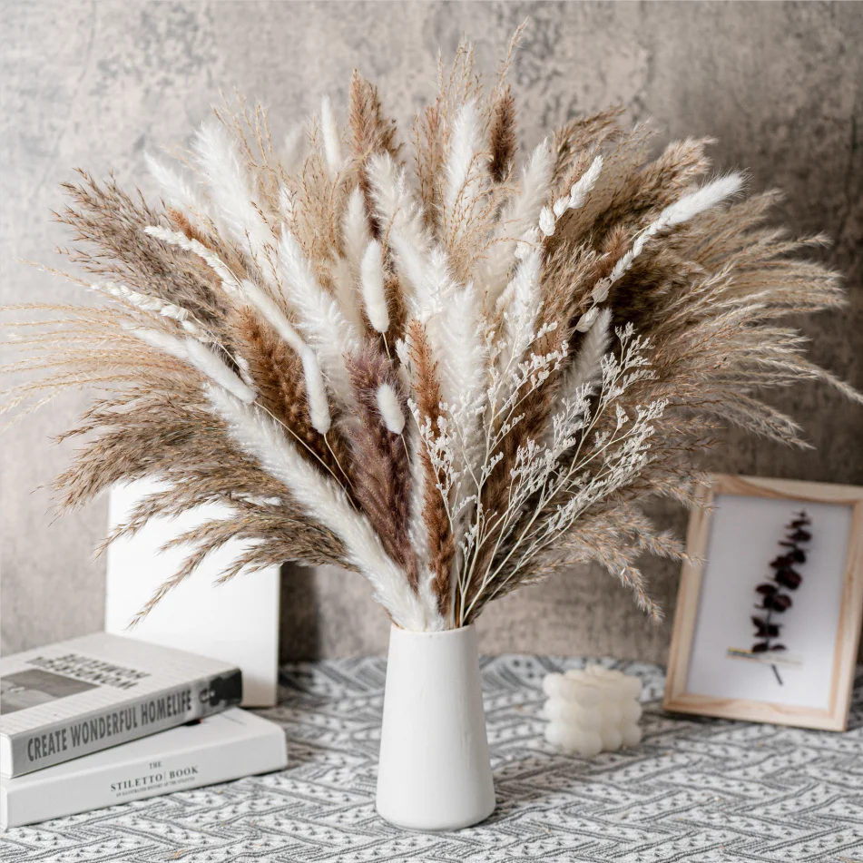80 pcs boho home decor pampas new product ideas 2022 boho flowers pampas grass wedding supplies