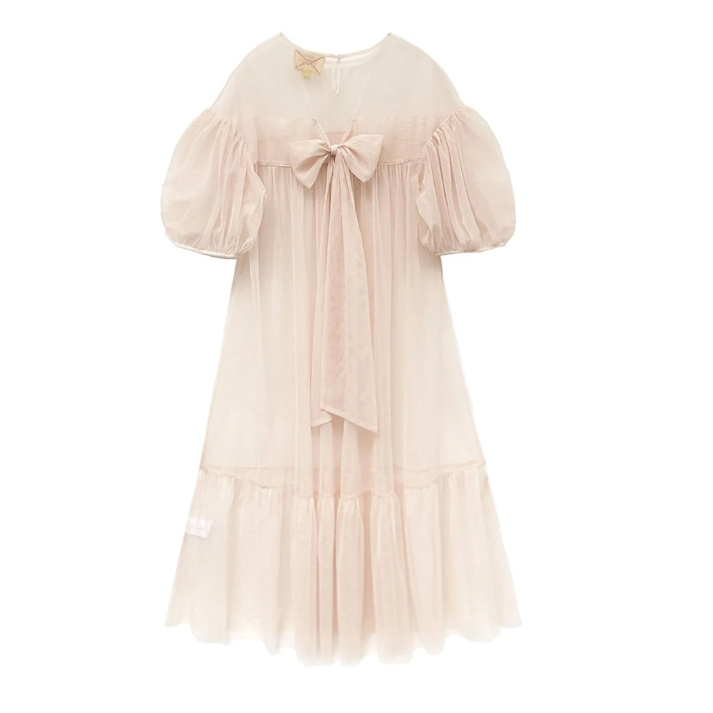 Customized Professional Short Puff Sleeve Lace dress Sequin Fabric Party Tutu dress for 2-14T girls