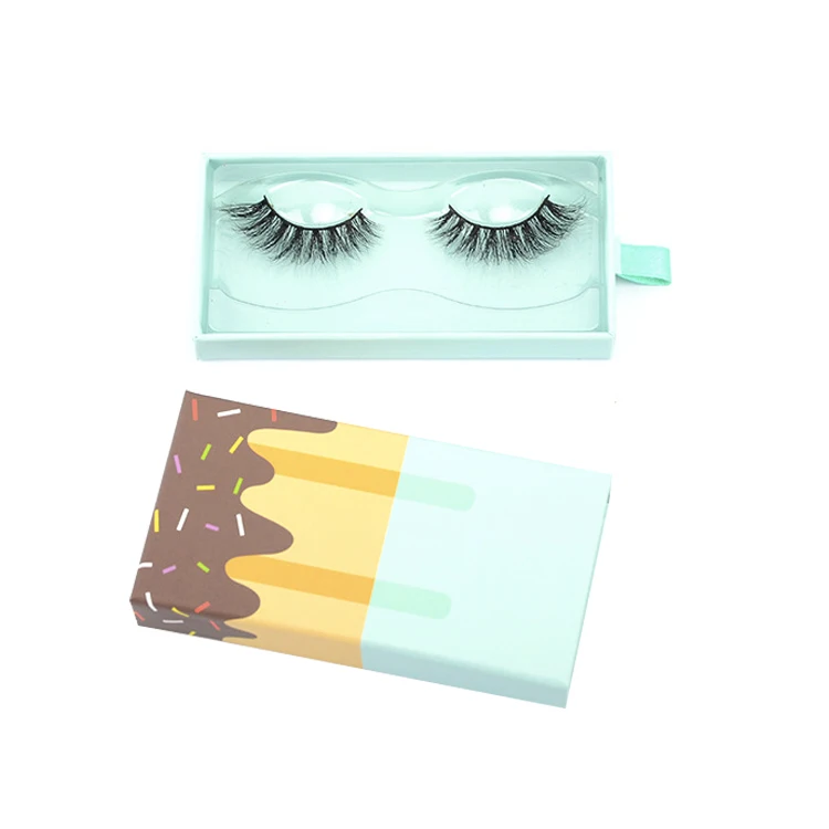 Wholesale 5D mink eyelashes private label ice cream lashes packaging box custom eyelash packaging