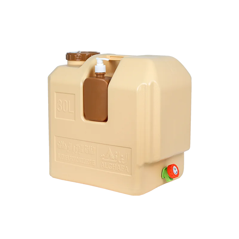 High Quality HDPE 20/30L Outdoor Water Bucket with Soap Bottle Jerry Can Camping Van Carrier Plastic Water Container