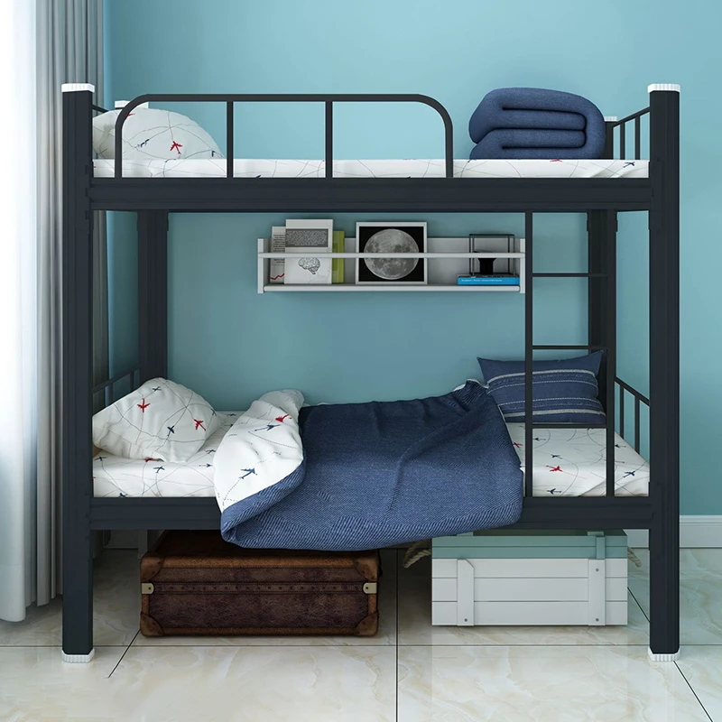 Double Bunk Bed Space Saving Beds Letto a Castello Hostel Children Student Metal for Kids King Frame Adult Boys Set Deck Iron