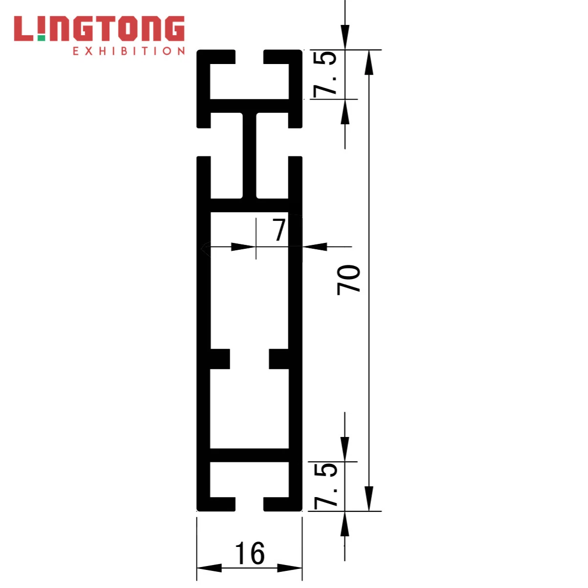 Exhibition Beam Extrusionm 70mm /Z164 For Shell Scheme Booth