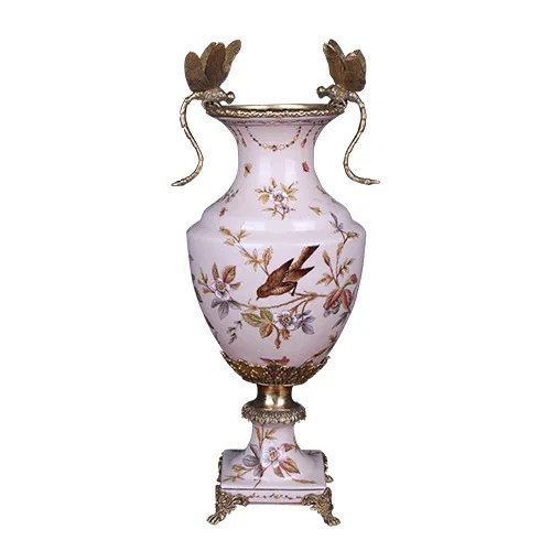 European Style Soft Mounted Ceramic Vase Blue And White Porcelain Vase