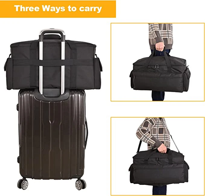 Large Capacity DJ Gig Bag Carry Case with Detachable Dividers and Storage Function Travel Storage Bags for Cables & Files