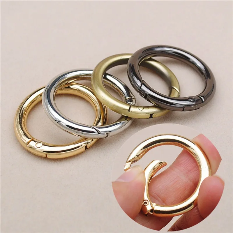 wholesale Handbag Accessories Spring O Rings Alloy Keyring Buckles Belt Strap Chain Buckle Sewing For Bag Opening Ring