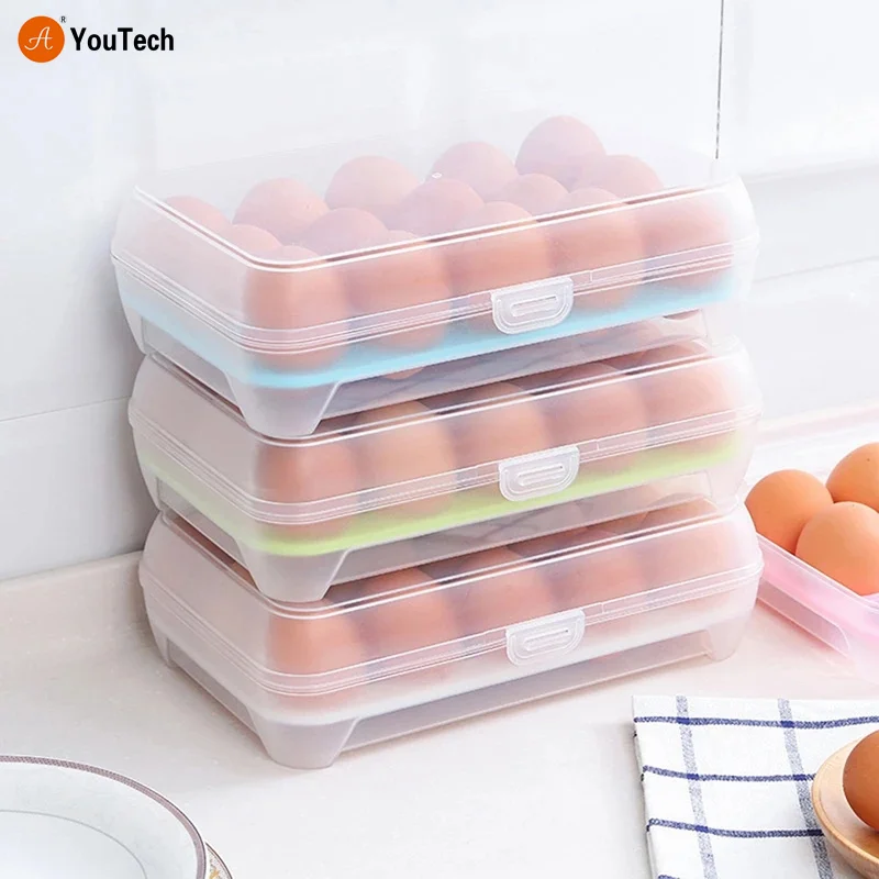 15 Grid Egg Storage Box Portable Egg Holder Container for Outdoor Camping Picnic Eggs Case Kitchen Supplies