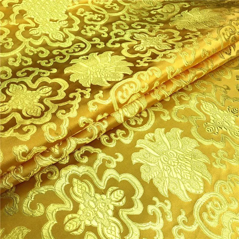 Colorful Silk Satin Golden Texture Antique Cheongsam Fabric for Sofa Cushion Fabric Fragrant Packaging