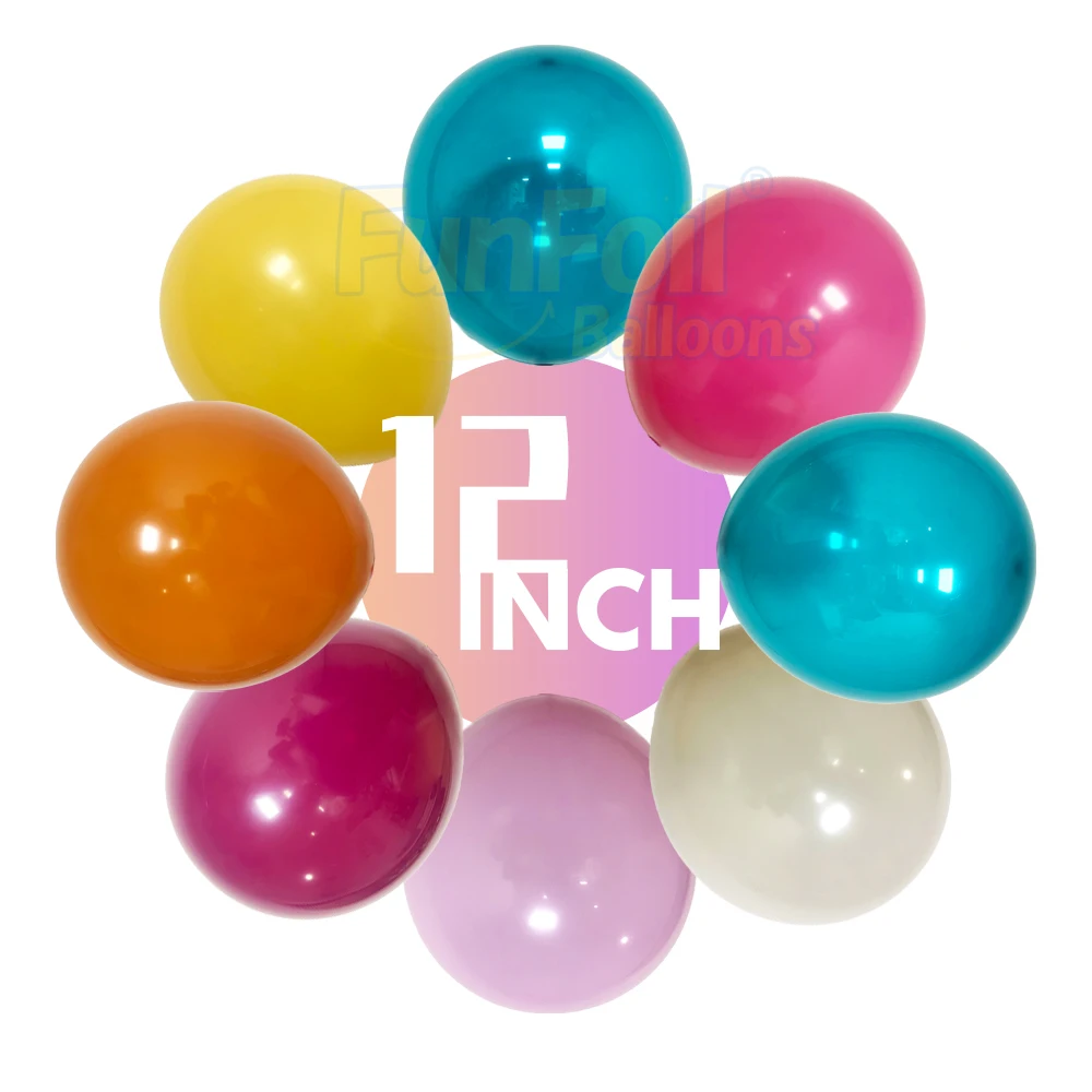 High Quality Retro Color 12 Inch Rubber Globos Birthday Graduation Party Decoration Inflation Air Helium Latex Balloons Set