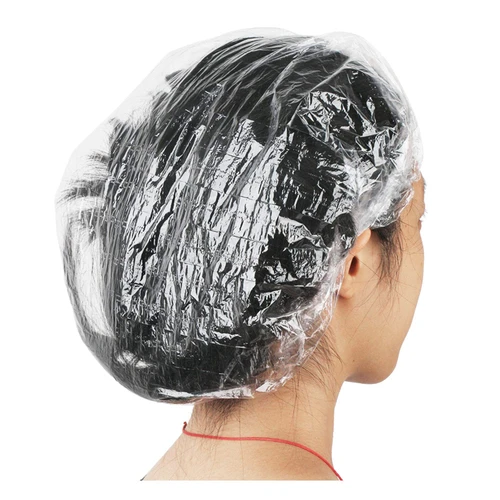 Wholesale Waterproof Salon Hair Dry Processing Cap Custom Pe Plastic Transparent Hair Cover Disposable Shower Caps