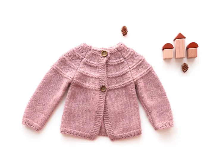 
OEM baby girl sweater chunky knitted cardigan kids 