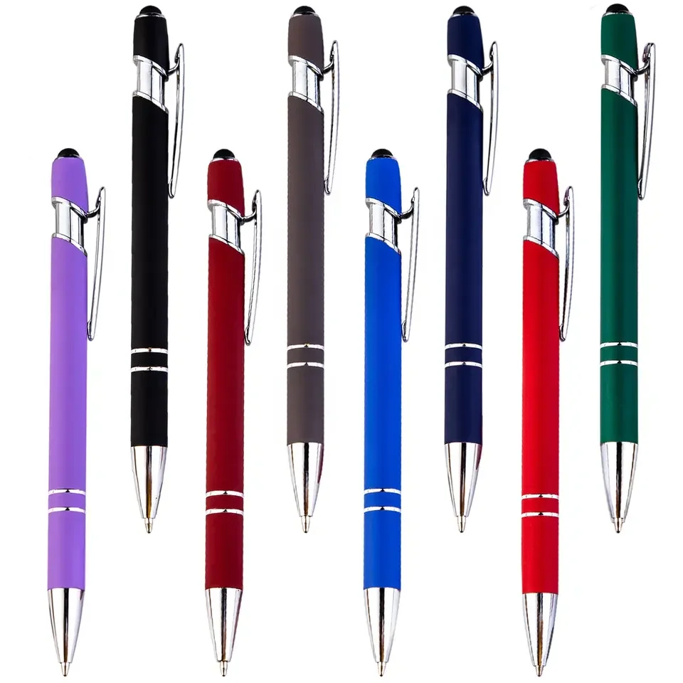 wholesale bulk promotional business pens with custom logo printed personalized touch ballpoint pen modern Metal marketing pens