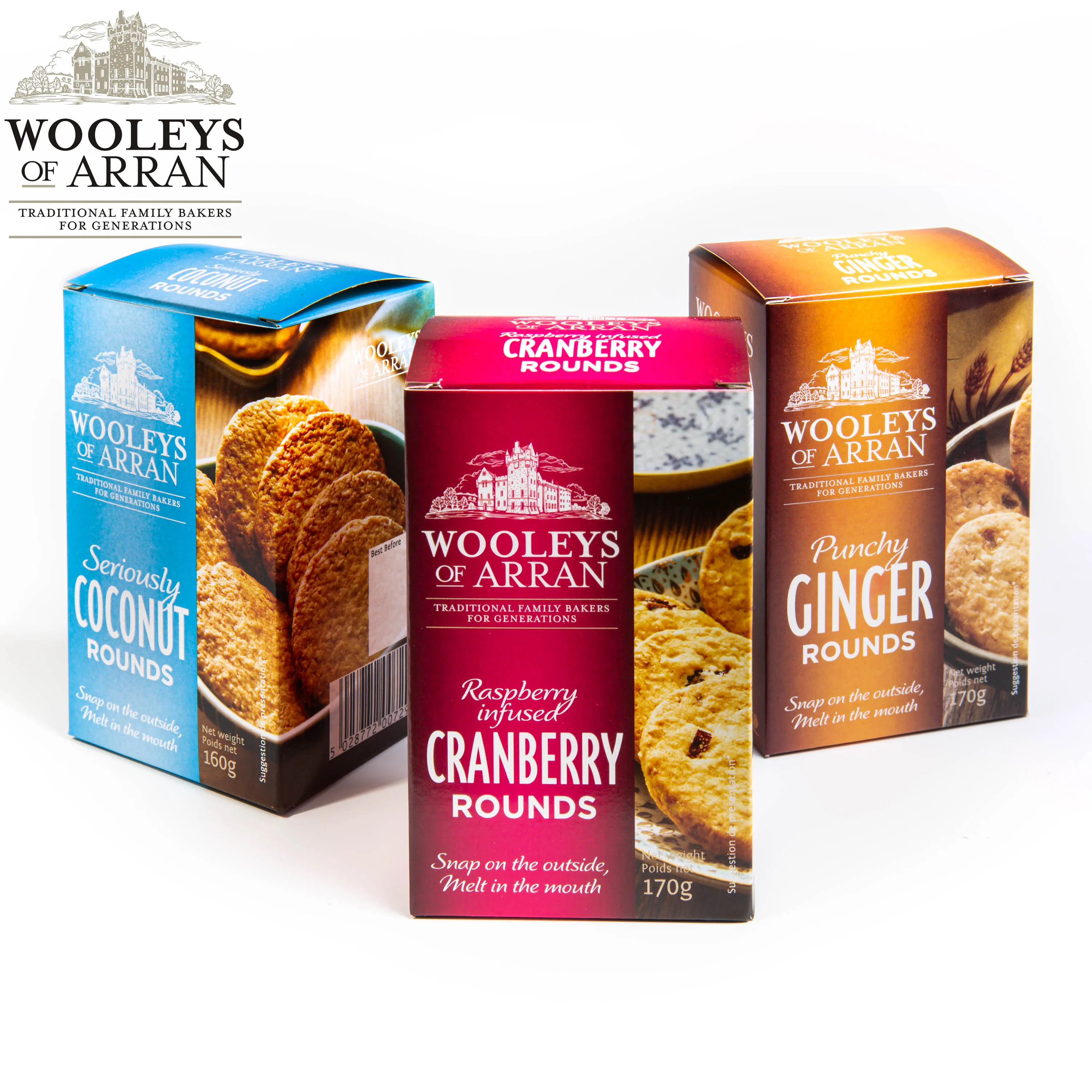 Biscuit Snacks Wooleys Coconut Flavour Premium Oat Based Healthy Sweet Grain Snacks 160g x 12 packs UK wholesale food