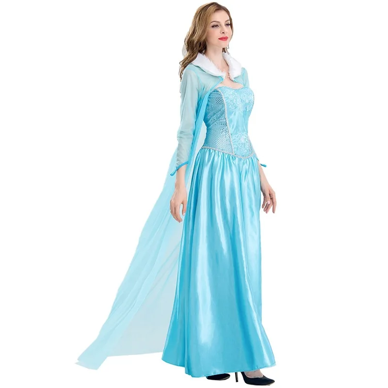 New Arrival Elsa Princess Dress Halloween Cosplay Costumes Vestido For Adult Women 2024 Elsa Princess Dress