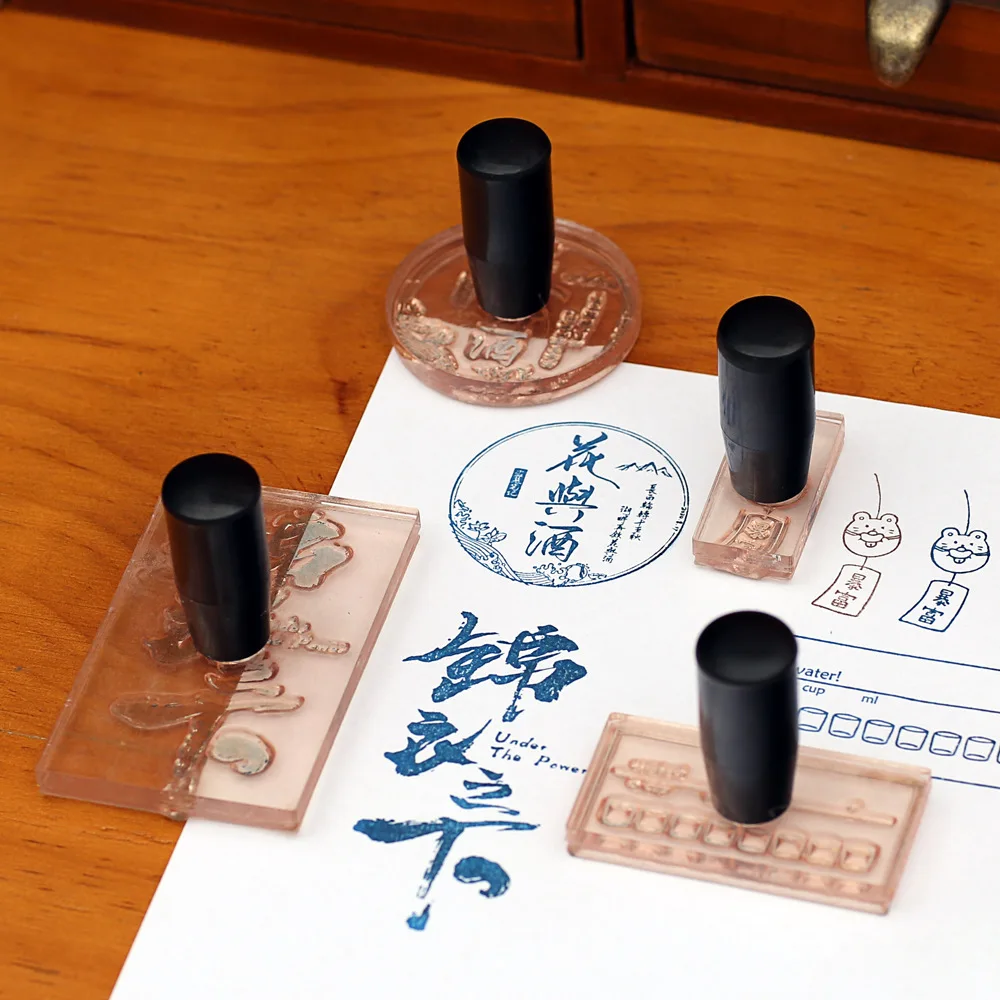 Custom Polymer Resin Clear Stamps Rubberr Seal Maker for Letter Card Making ,Happy Birthday,Thank You,Miss You.