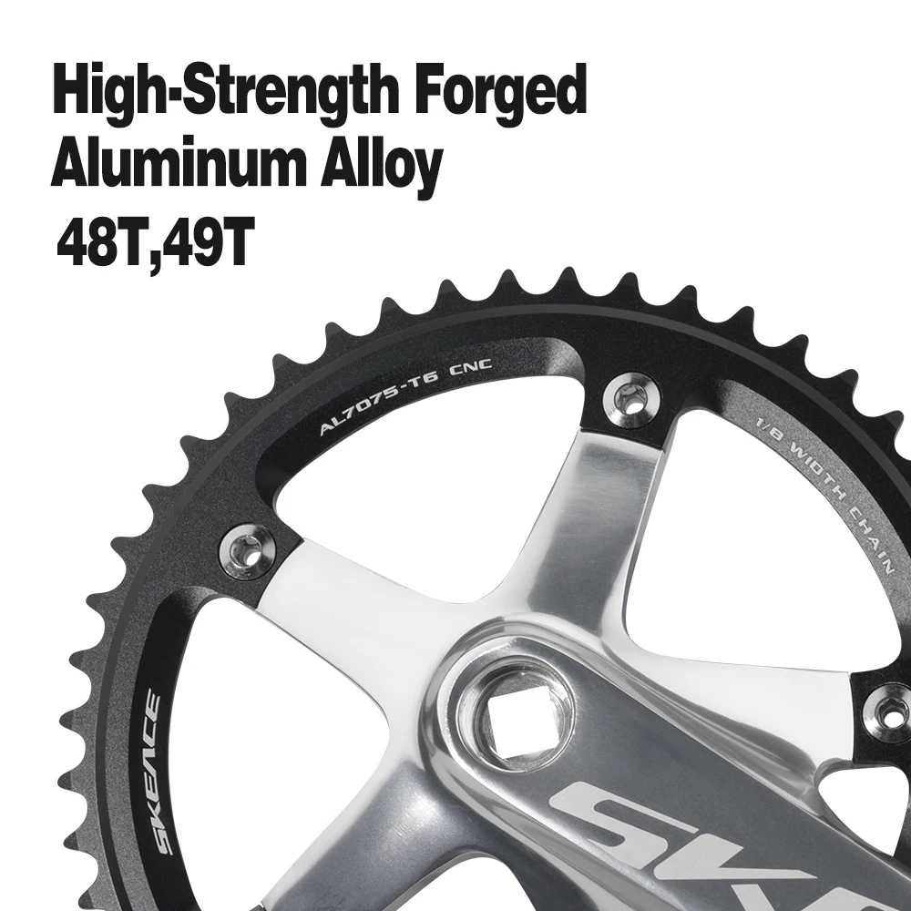 Aluminum Alloy A11-AS210 165mm/170mm Crankset Chain Wheel 144MMBCD 48T/49T Gear bike crank set with CNC Integrated Molding