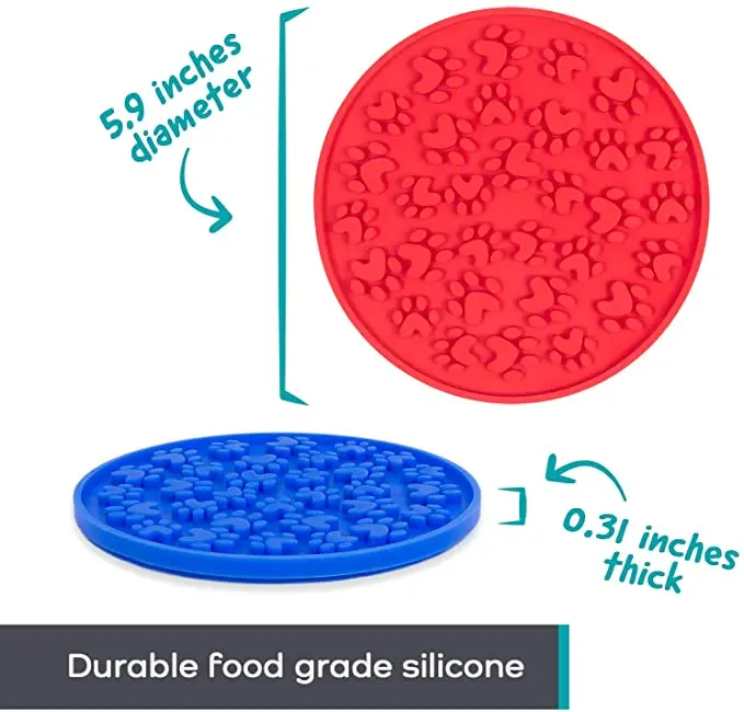 Slow Dispensing Treater  Dog Bath Distraction Device Dog Peanut Butter Lick Mat Pad for Pet Bathing Grooming and Dog Training