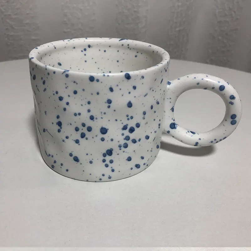Creative splash-ink mug ceramic cup household Coffee Milk Cup female Klein blue giftLOGOWater Cup