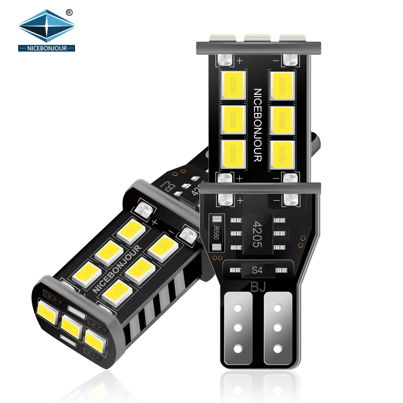 Auto Lighting Systems Led W16W Led Reverse Lights 2835 15SMD Car Bulb 921 912 T15 Brake Light Led Lamp White