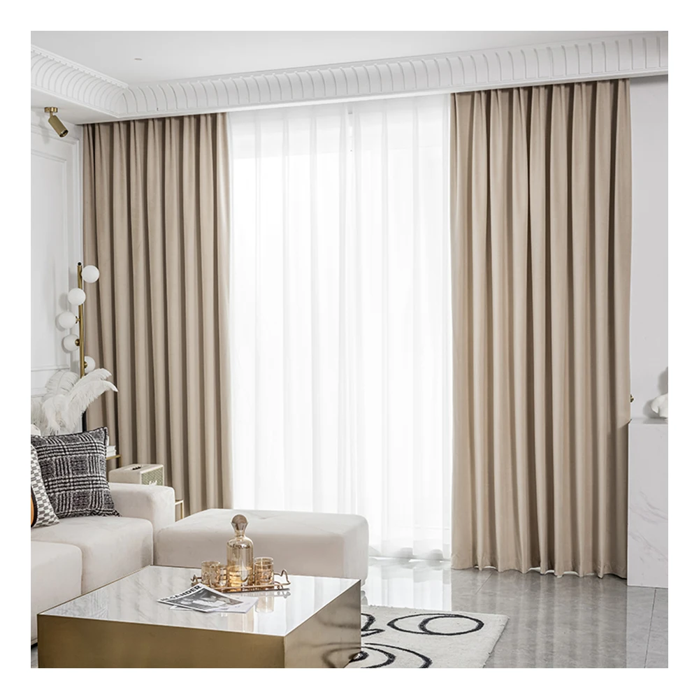 OEM Nordic Style White Elegance Interior Thermal Insulated Blackout Curtains Soft Velvet Curtain for Bedroom