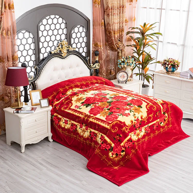 True Love Big Size Warm Mink Blanket Korean Style Blanket for Gift Stock Lot One Side Embossed 200*240cm 2ply 5.5kg Winter Oval