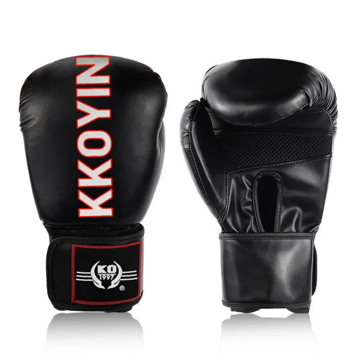 Good quality sport black winning leather boxing gloves custom for boxing