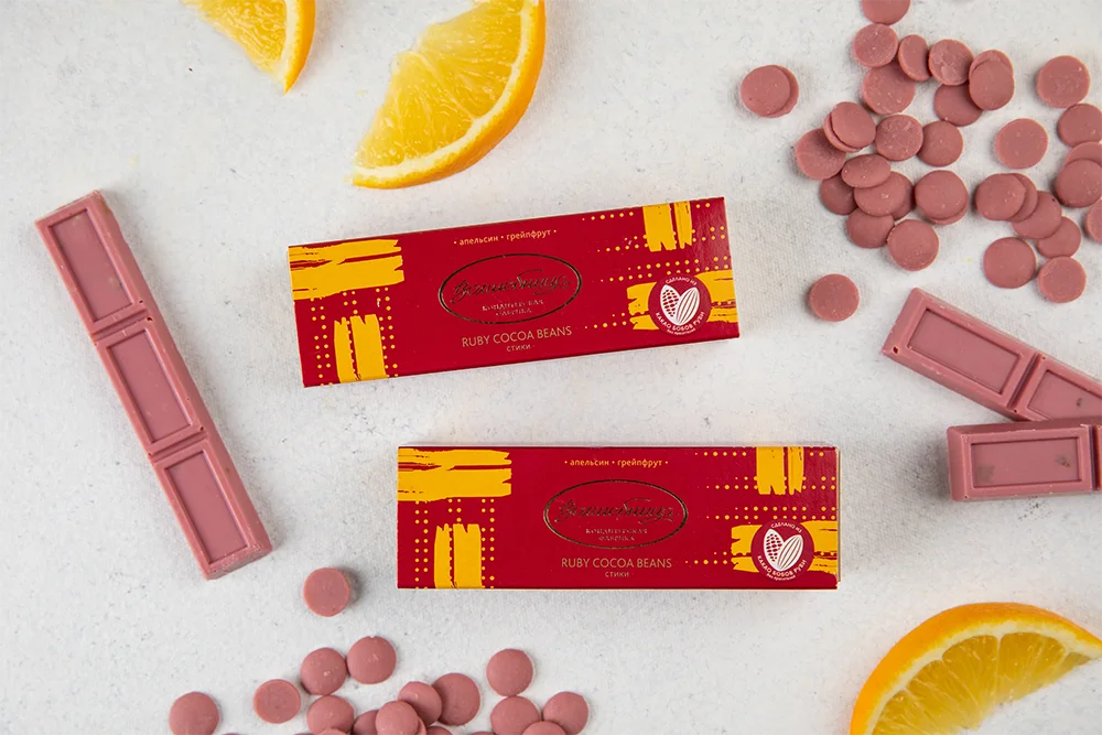 Volshebnitsa Ruby cocoa beans sticks (orange-grapefruit)
