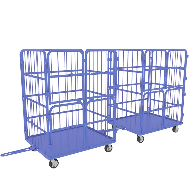 Material Handling Movable Container Transport Storage Steel Roll Cage Buggy With Wheels
