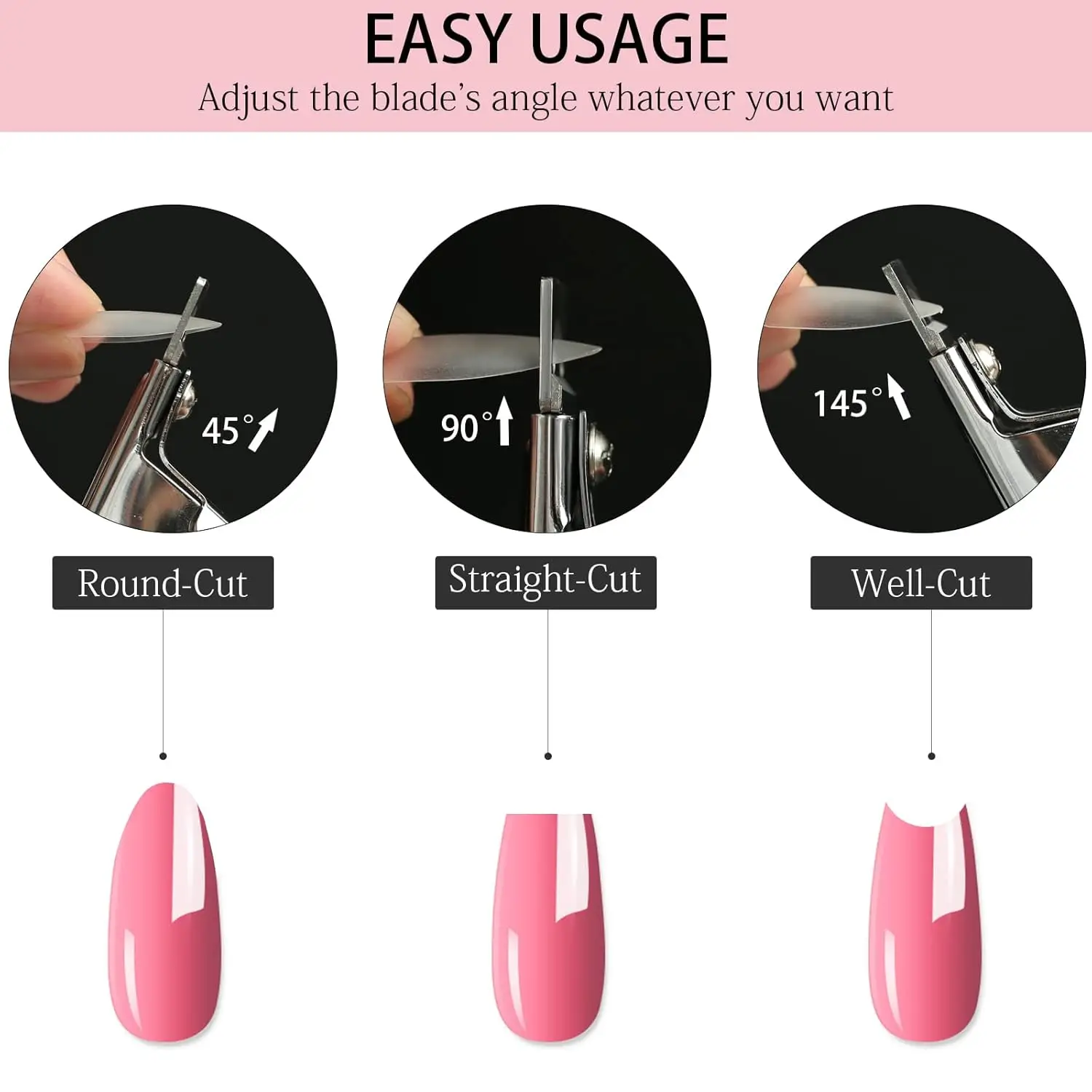 New Manicure Sharp Blade Clip Tool Stainless Steel Nail Cutter Trimmer Premium Adjustable Acrylic Nail Clipper