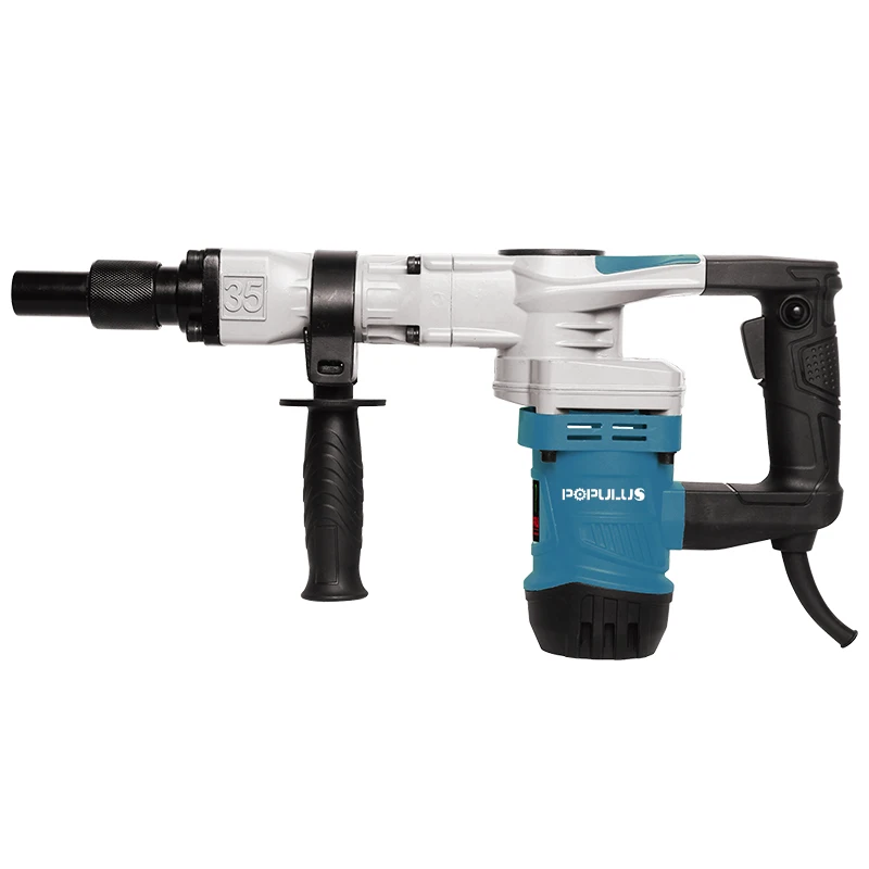 iPOPULUS 2000W 30J Concrete Breaker Machine Small Rock Breaker Hammer Hand held Demolition 0835 11E Jack Hammer Drill