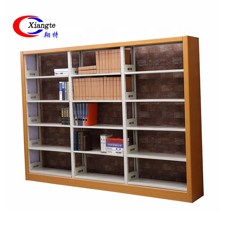 
Best Selling New Design Wood School Library Furniture Designs Metal Steel Wooden Bookshelf 