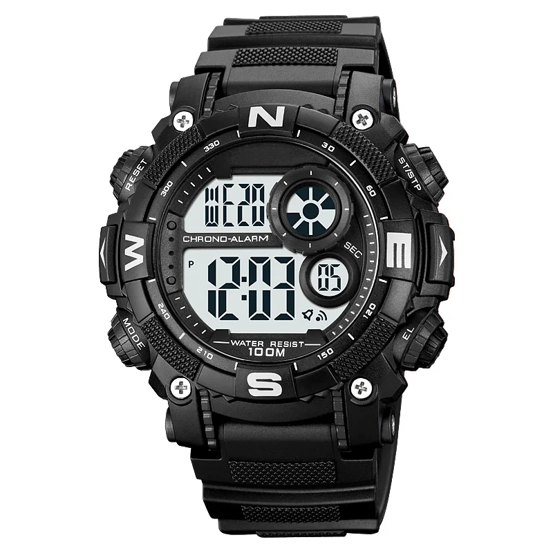 Multi functional Fashion Sports 5 BAR Luxury Chronograph Waterproof LED Light Night Shockproof digital watches