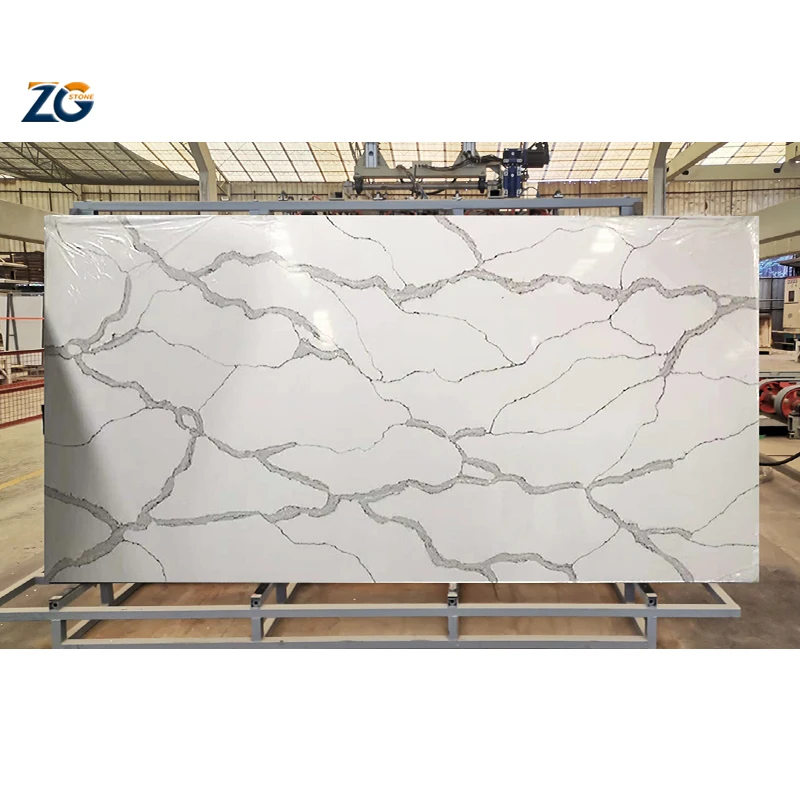 ZGSTONE OEM/ODM Luxury Quartz Stone Vanity Counter Top Marble Tile Artificial Quartz Stone Slabs Polished Surface Table Top