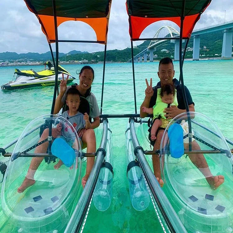 6 people Clear Kayak Crystal Transparent canoe big Boat sailing Glass outdoor rowing family Boat with motor