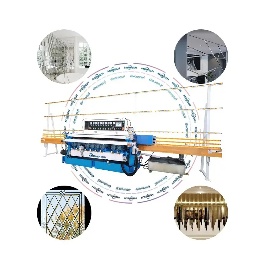 Manufacturer Design 9 11 Wheels Glass Shape Beveling Machine Mirror Beveling Machine with ABB