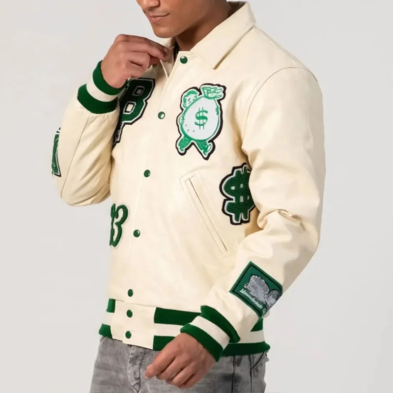 Custom Size Logo Letterman Jacket Mens Fleece Casual Patchwork Cropped Baseball Varsity Jackets